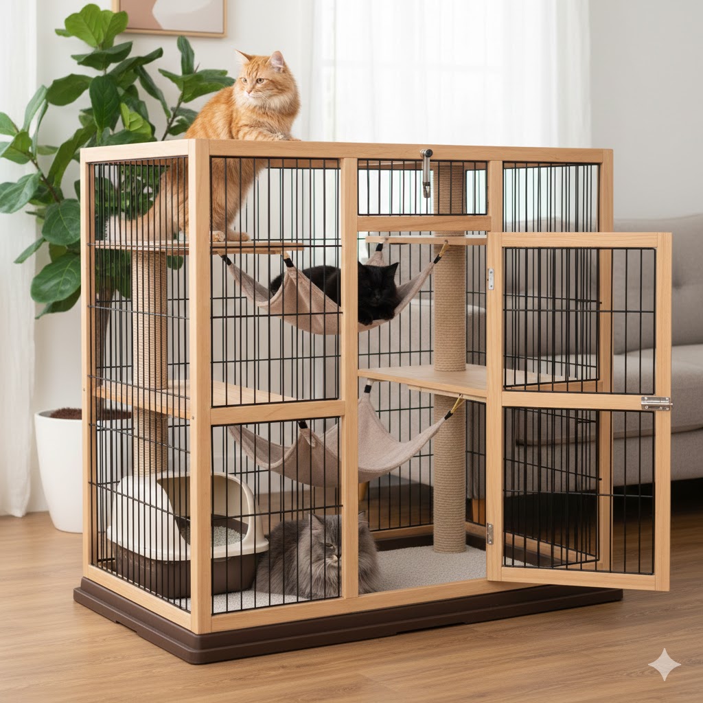 猫用サークル・ケージの選び方：海外ブランドの大型ケージ、木製、3段、多頭飼い用の比較