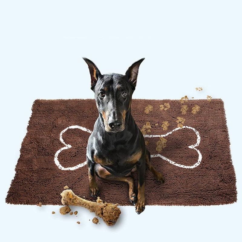 犬用 ペットベッド Soggy Doggy Doormat ソギードギードアマットLサイズ Dark chocolate/oatmeal bone
