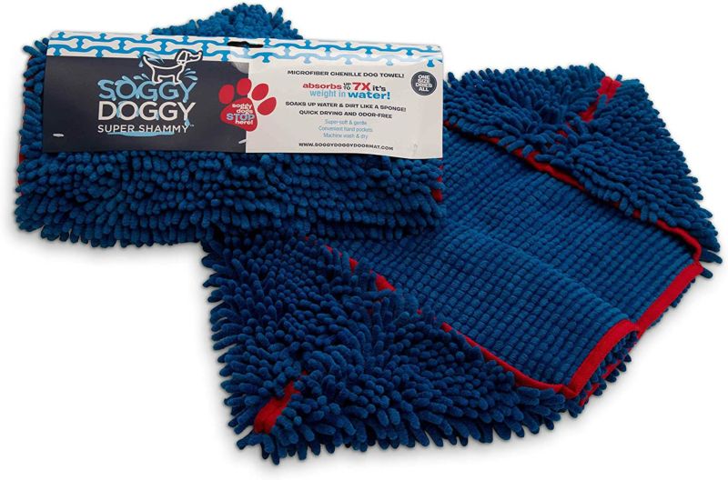 犬用 お手入れグッズ Soggy Doggy Doormat 超速乾吸収タオル ソギードギースーパーシャミー Blue