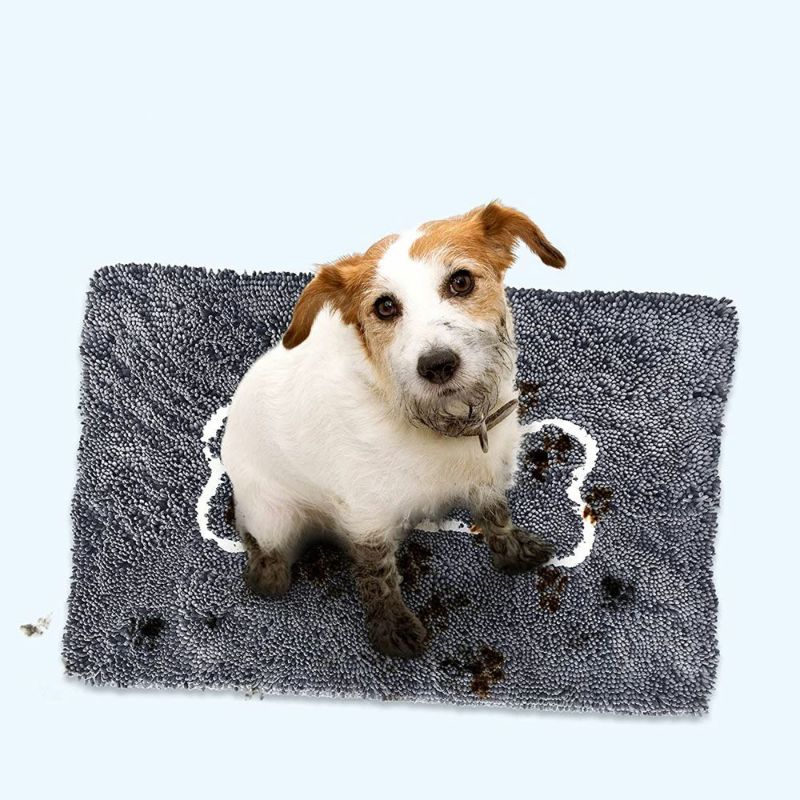 犬用 ペットベッド Soggy Doggy Doormat ソギードギードアマットLサイズ Grey/light grey bone