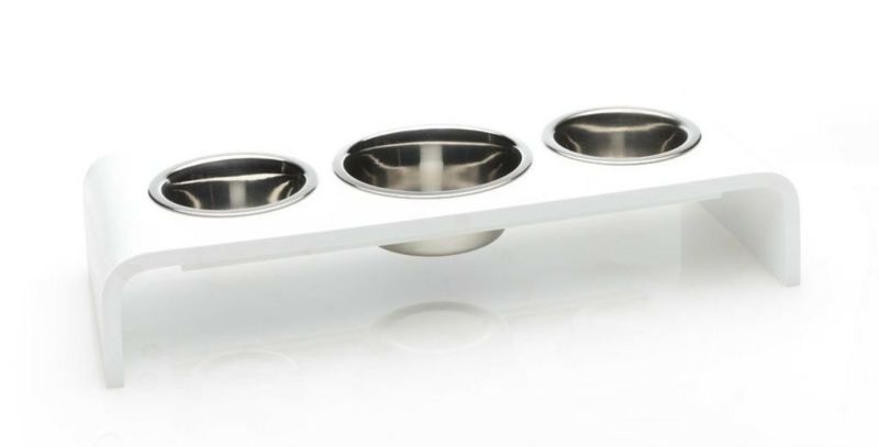 犬用 フードボウル Trendy Pet ペット用食器 4インチトリプルエレベーターライズフィーダーボウル ホワイト