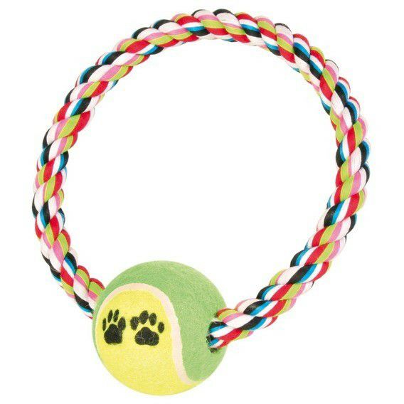 犬用 おもちゃ TRIXIE トリクシー  デンタファンロープリングウィズテニスボール