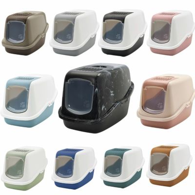 猫用 トイレ SAVIC ベルギーサヴィッチ ネスター ハウス型トイレ ドア付き