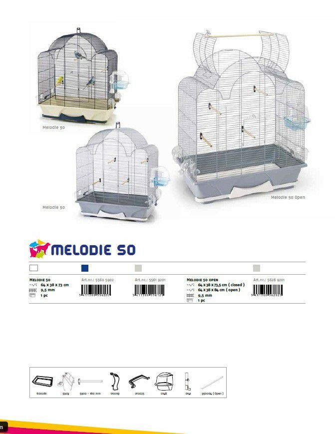 鳥用 鳥かご SAVIC ベルギーサヴィッチ バードケージ メロディ50 シルバー オリジナルペットシーツと海外ペット用品のセレクトショップ  ALLFORWAN'sLIFE（オールフォーワンズライフ）