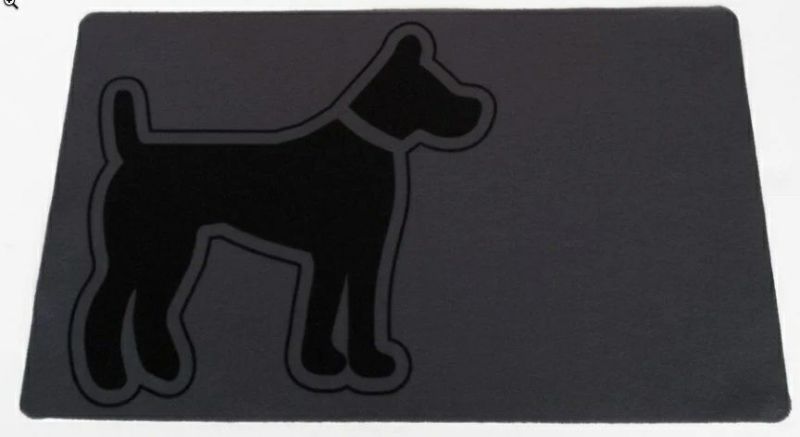 犬用 フードボウルマット PETSSTOP ペッツストップ ダブルダイナーフードボウルマットS DOG Gray Mat with Dog - Double Diner