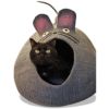 猫用 ベッド ダルマドッグカルマキャット マウスケイブ グレー