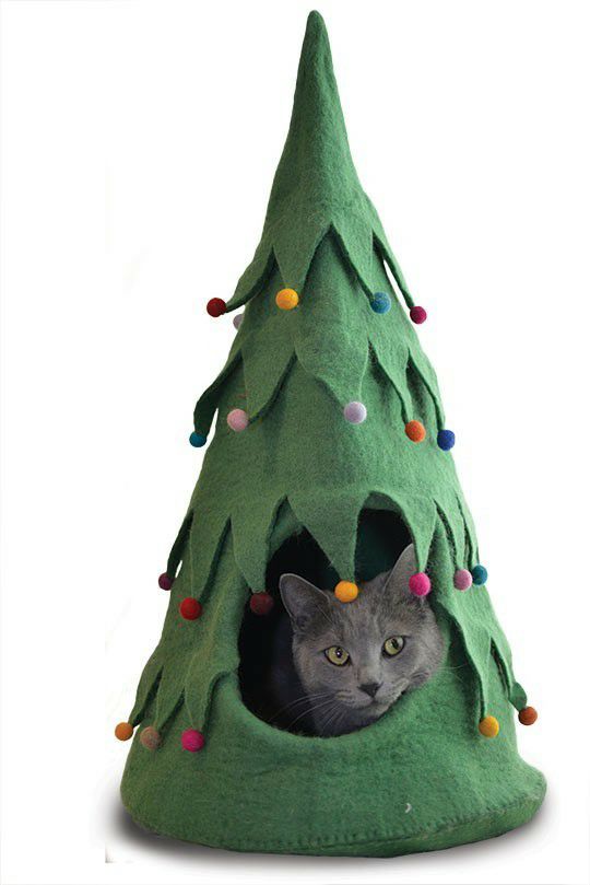 猫用 ベッド ダルマドッグカルマキャット クリスマスツリーケイブ グリーン クリスマスツリー