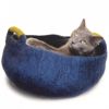 猫用 ベッド ダルマドッグカルマキャット ハンドルバスケットケイブ ネイビーS