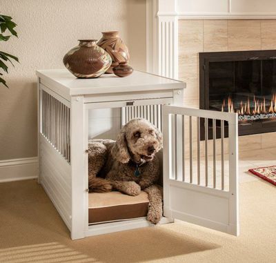 犬用 ケージ ニューエイジペット NEWAGEPET ドッグハウス インプレイスペットクレートエンドテーブルL アンティークホワイト 犬 クレート おしゃれ クレート 大型犬