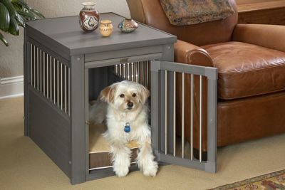 Allforwan Slife犬小屋 ニューエイジペット Ecoflex 室内ドッグハウス インプレイスペットクレートエンドテーブルxl グレー 犬小屋 室内 おしゃれ