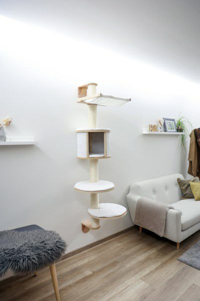 猫用 キャットタワー KERBL ケアブル 壁取り付け ドロミットcat tree white