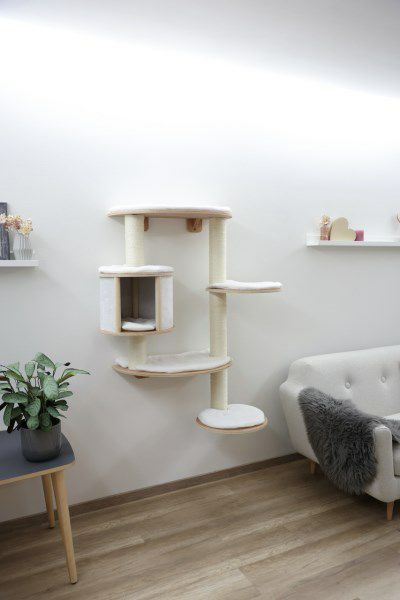 猫用 キャットタワー KERBL ケアブル 壁取り付け  ドロミットプロ cat tree white キャットステップ キャットラダー キャットウォーク
