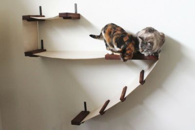 猫用 キャットタワー Catastrophic Creations 壁取り付け用  デラックスプレイプレイス オニキスチャコールグレーブラック キャットステップ キャットラダー キャットウォーク