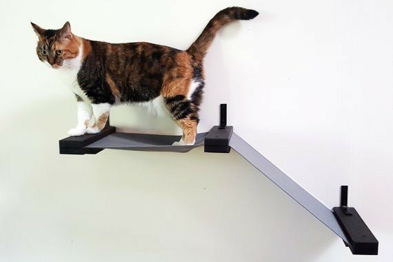 猫用 キャットタワー Catastrophic Creations 壁取り付け用 スモールファブリックレースウエイハンモック オニキスグレーブラック