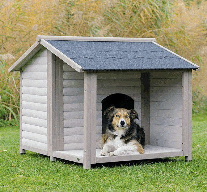 犬用 犬小屋 TRIXIE トリクシー ドッグハウス ナチュラロッジドッグハウスサドルルーフM-L 大型犬 犬小屋 ハウス 屋外 ドッグハウス