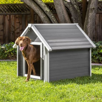 犬小屋 おしゃれ 超大型犬用犬小屋 ニューホームタウンドッグハウスwith テラスl 屋外 大型犬 犬小屋 防寒 ペットシーツと世界のペット用品のセレクトショップallforwan Slifeオールフォーワンズライフ