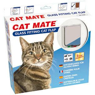 猫用 キャットドア  CATMATE ガラスフィット4WAYキャットドア ホワイト キャットメイト 猫 ドア 入口