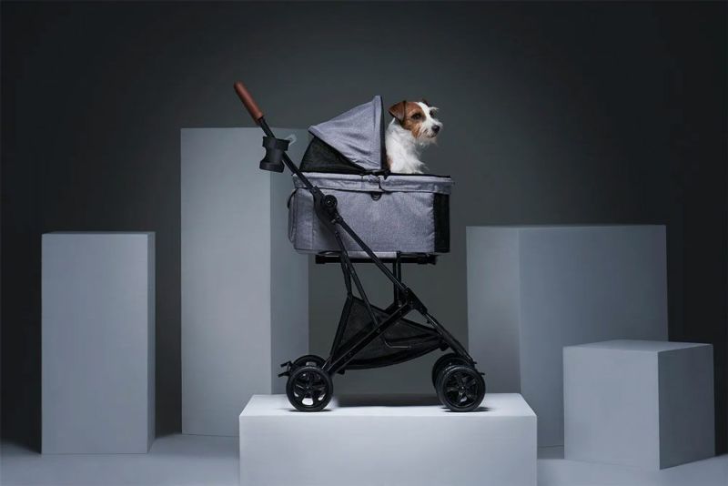 犬用 ペットカート 台湾 イビヤヤ  ibiyaya Travoisトリプルフォールドペットトラベルカート ニンバスグレー