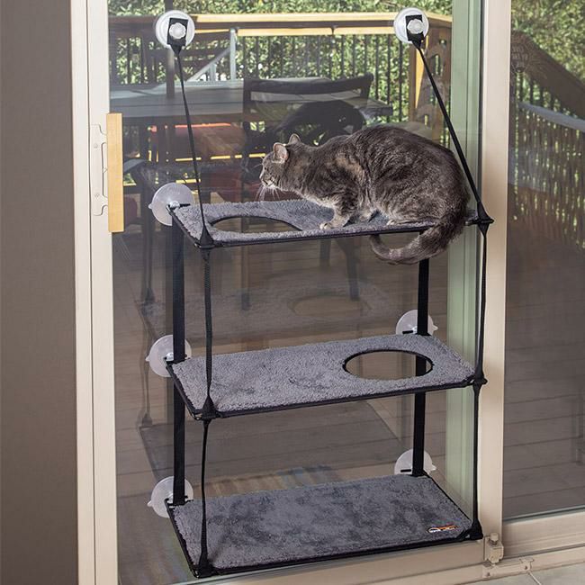 猫用 ベッド K&Hペットプロダクツ EZウインドウマウントキティシル トリプルスタック 猫 窓 ハンモック