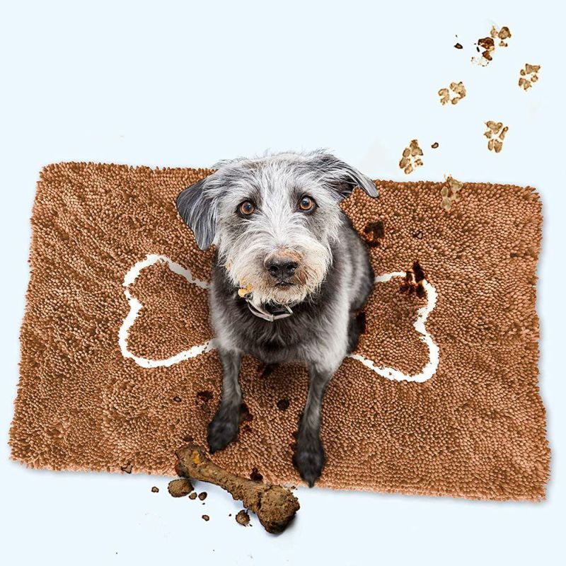 犬用 ペットベッド Soggy Doggy Doormat ソギードギードアマットLサイズ Caramel-brown/Oatmeal Bone