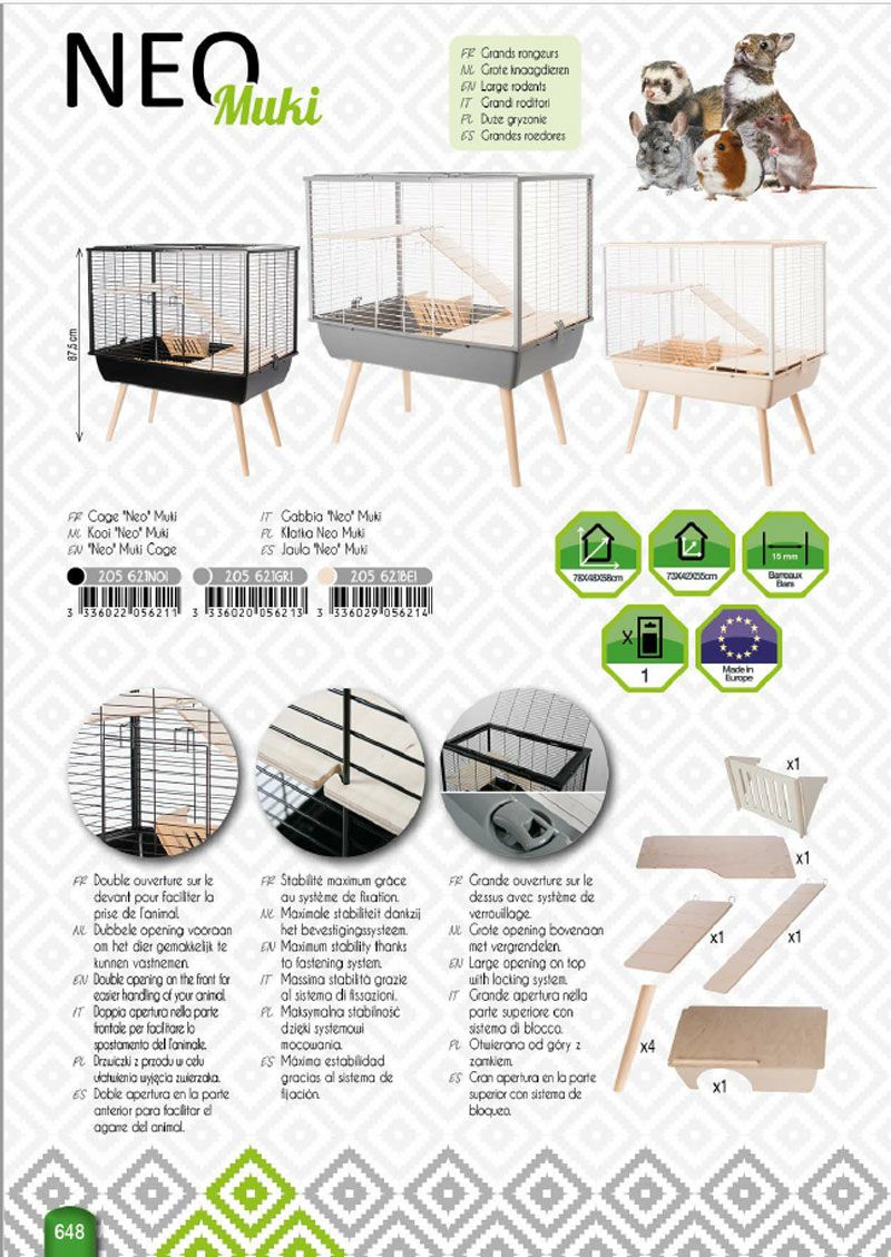 小動物用 ケージ フランスZOLUX NEO MUKIケージ ブラック オリジナル  