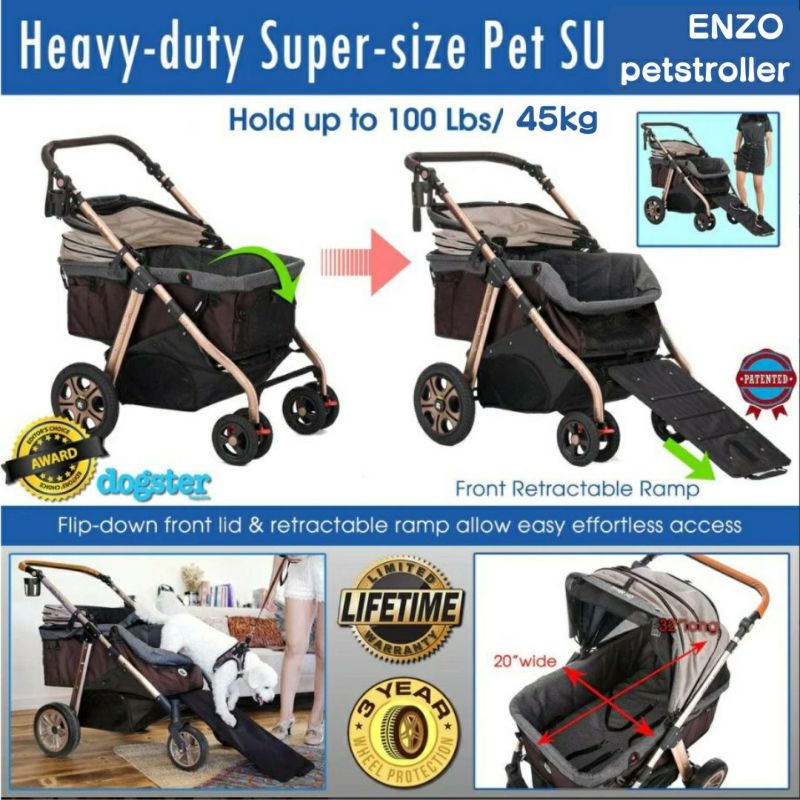 犬用 ペットカート ENZO ペットストローラー PUV タープ ...