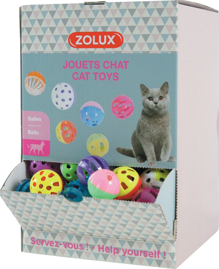 猫用 おもちゃ フランスZOLUX 猫じゃらし キャットトイボール２０４個入りアソートセット