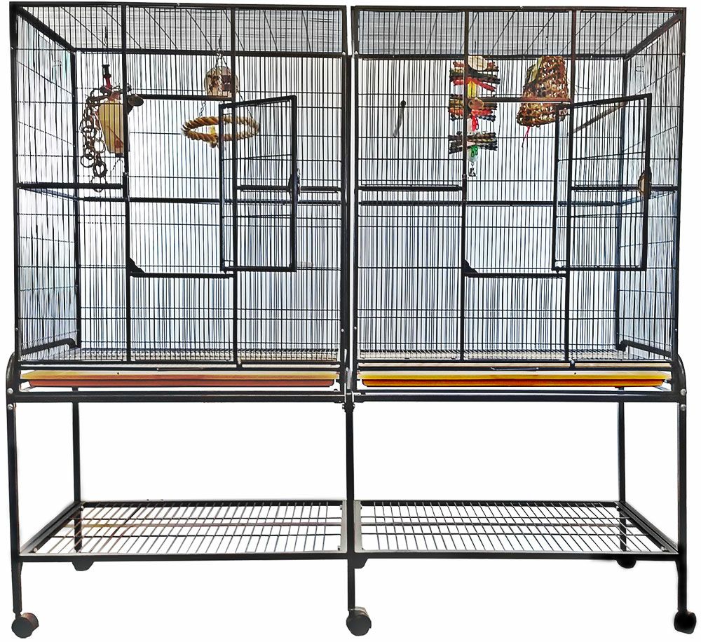 A.E.マルティ☆ファッションプレート『LA CAGE VIDE』（空の鳥かご） 鳥用 鳥かご A&ECAGE ダブルフライトケージ ブラック オリジナル