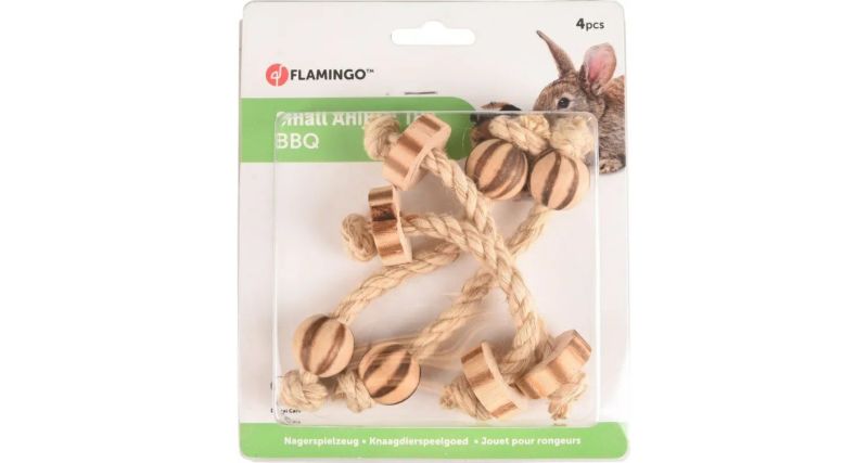 小動物用 おもちゃ ベルギーFLAMINGOPET トイBBQビーズロープ