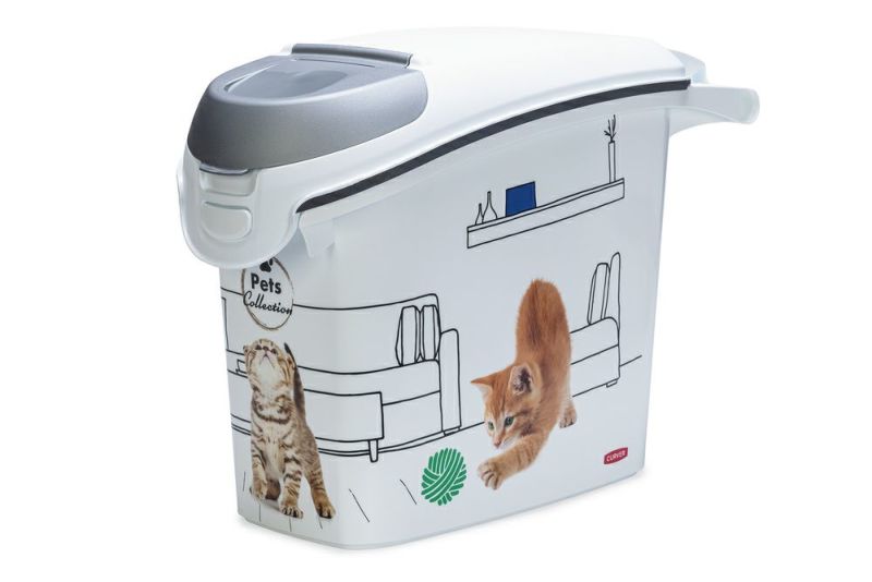 猫用 キャットフードストッカー  カーバーペットライフ 2024 ネステイブルキャットフードコンテナCAT 15L 6ｋｇ Curver Pet Life Style キャットフード 保存 容器