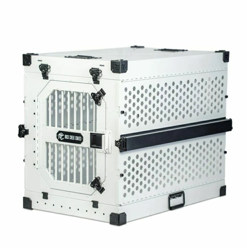 犬用 ケージ ROCKCREEKCRATES コラプシブルドッグケージ XXLサイズ（48インチ） ホワイト ペットケージ 頑丈 大型犬 ドライブケージ 折りたたみ可能 ロッククリーククレーツ
