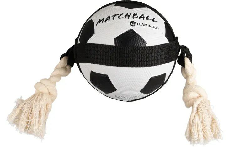犬用 おもちゃ ベルギーFLAMINGOPET ビッグボールロープトイボールサッカーボール