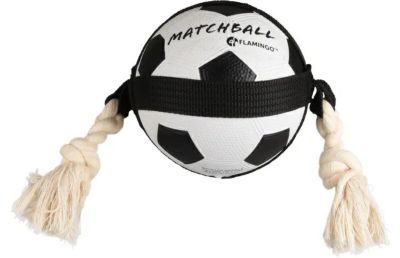 犬用 おもちゃ ベルギーFLAMINGOPET ビッグボールロープトイボール サッカーボール