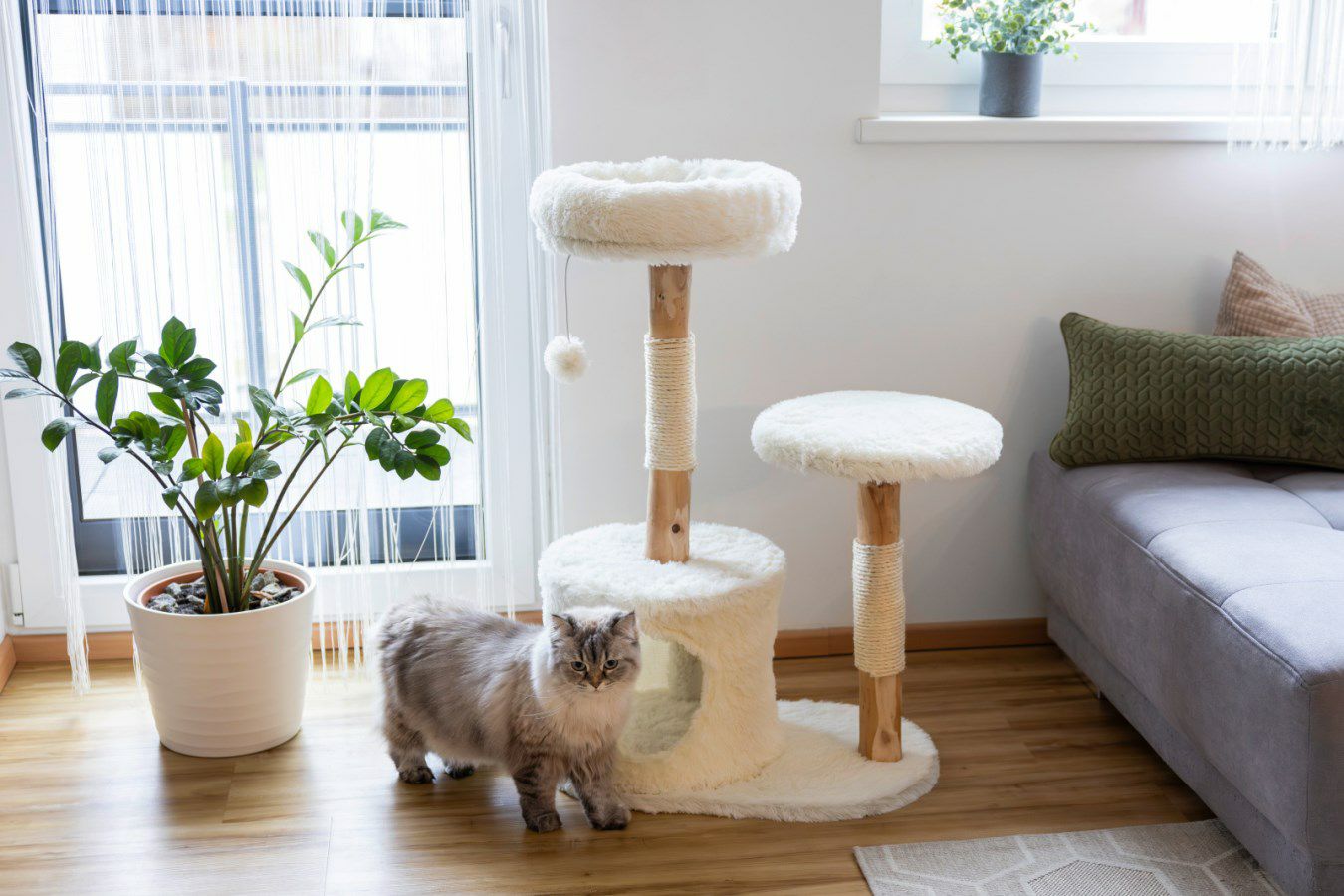 キャットタワー 木製 天然木 洋ナシ 爪とぎ ルシア Kerbl 90cm キャットタワー 木製 天然木 洋ナシ 爪とぎ ルシア Kerbl 90cm